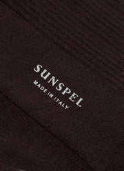 Men's Cotton Ribbed Socks in Truffle