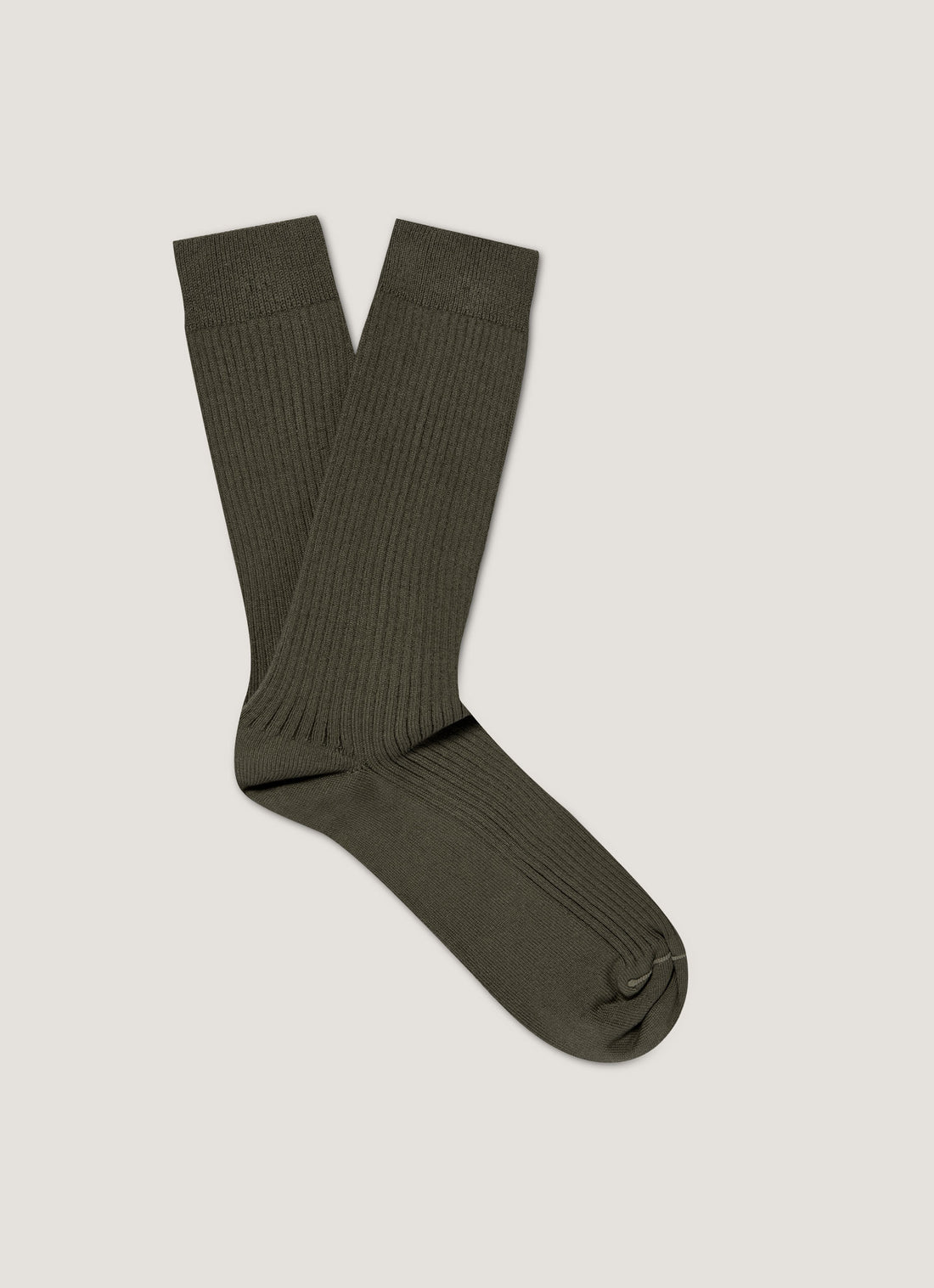 Men's Cotton Ribbed Socks in Khaki