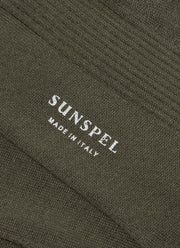 Men's Cotton Ribbed Socks in Khaki