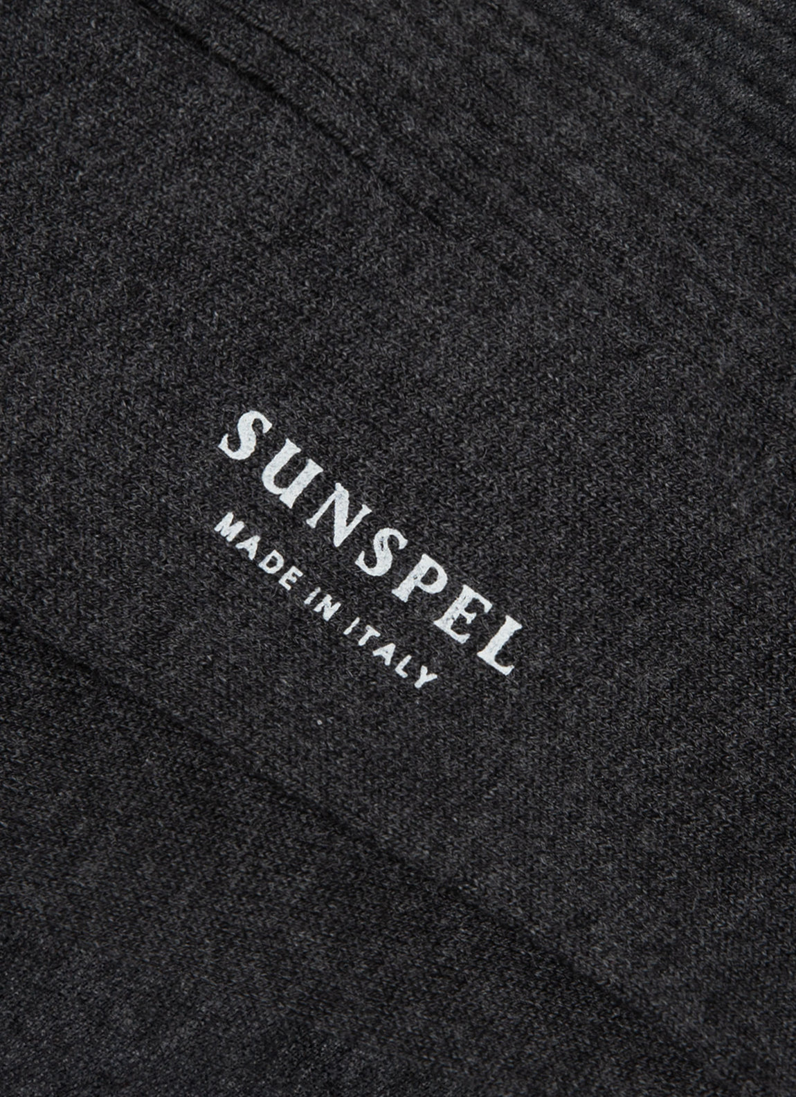 Men's Cotton Ribbed Socks in Charcoal Melange