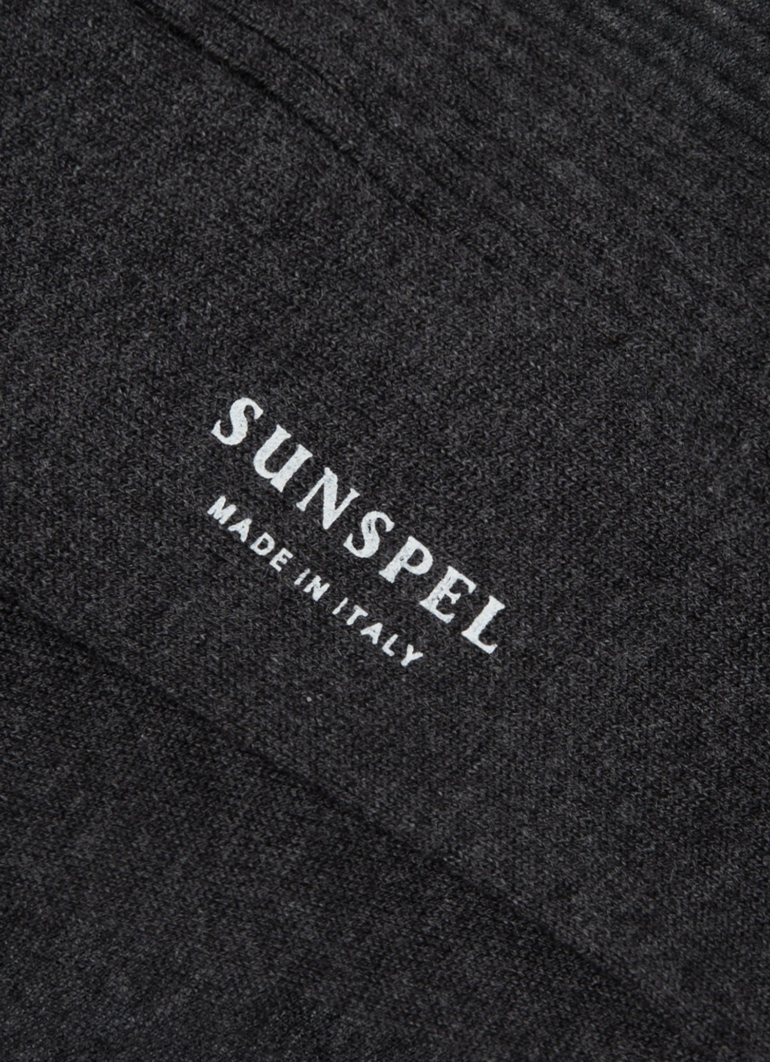 Men's Cotton Ribbed Socks in Charcoal Melange