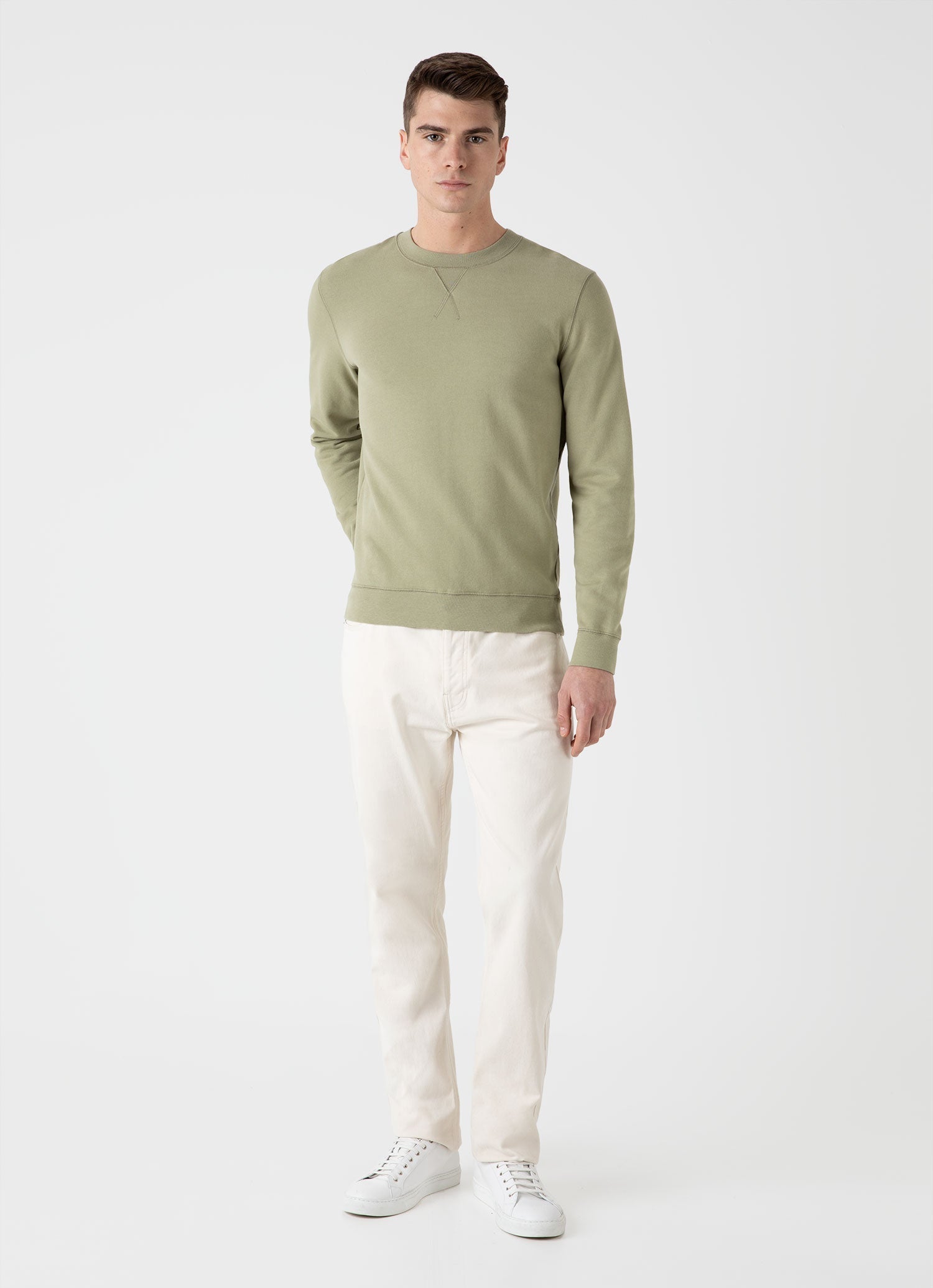 Men's Loopback Sweatshirt in Pale Khaki