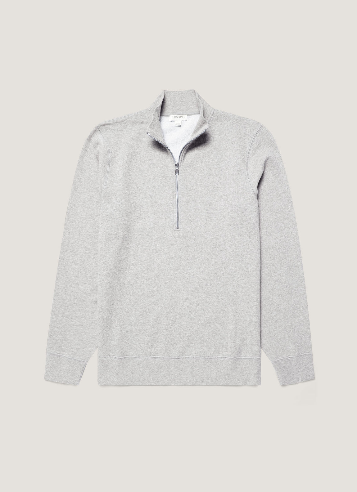 Men's Half Zip Loopback Sweatshirt in Grey Melange