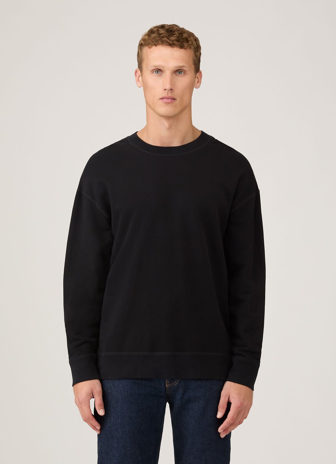Men's Oversized Loopback Sweatshirt in Black