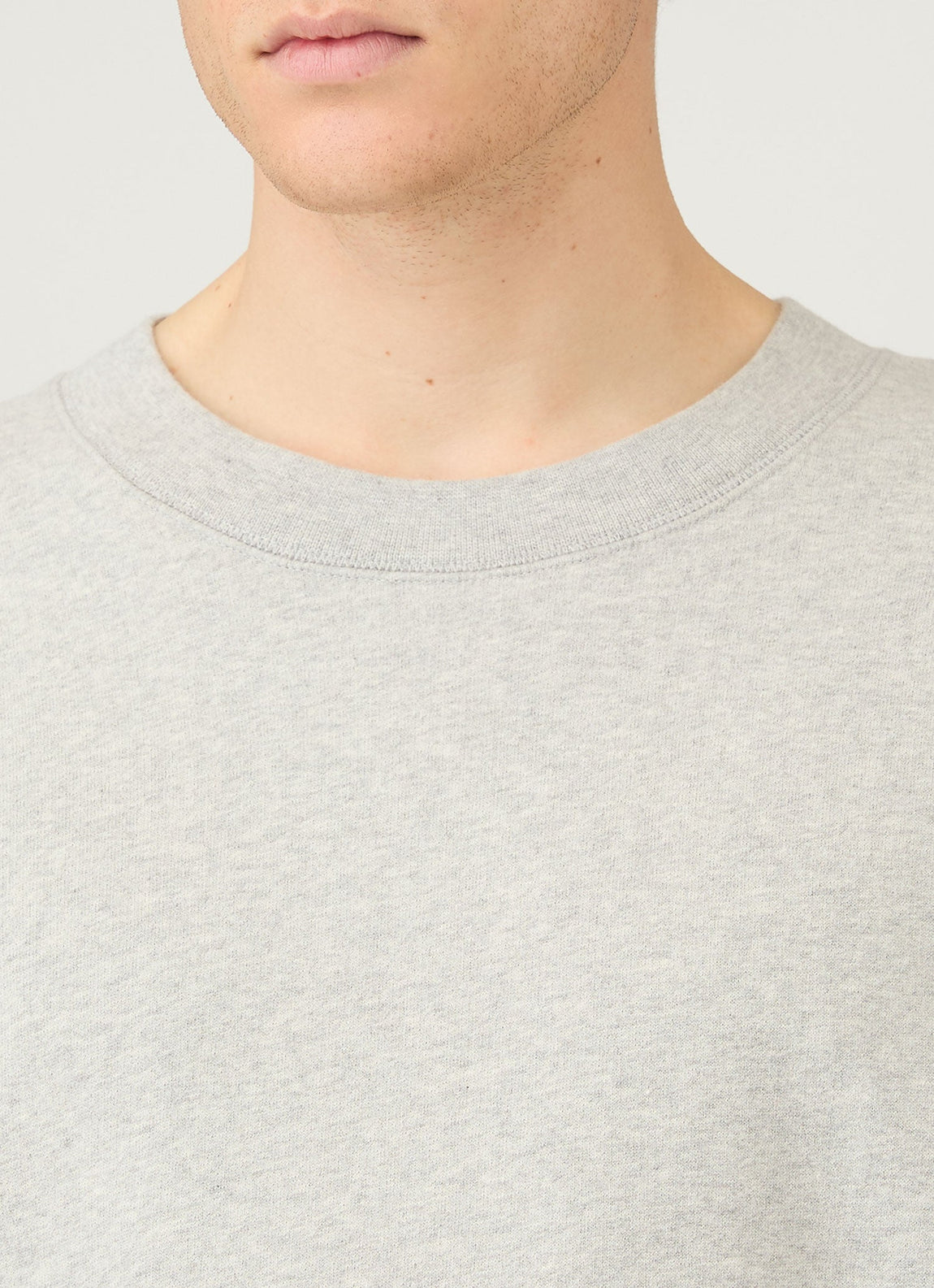Men's Oversized Loopback Sweatshirt in Light Grey Melange