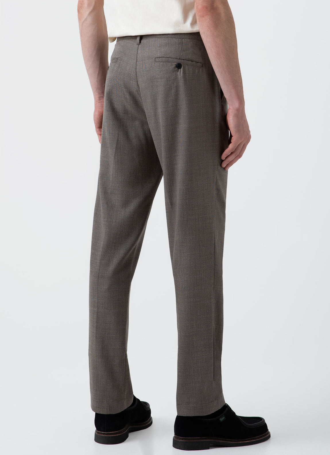 Men's Travel Wool Trouser in Dark Stone Melange