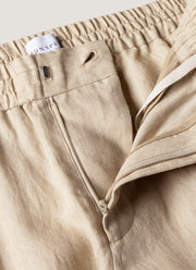 Men's Linen Drawstring Trouser in Light Sand