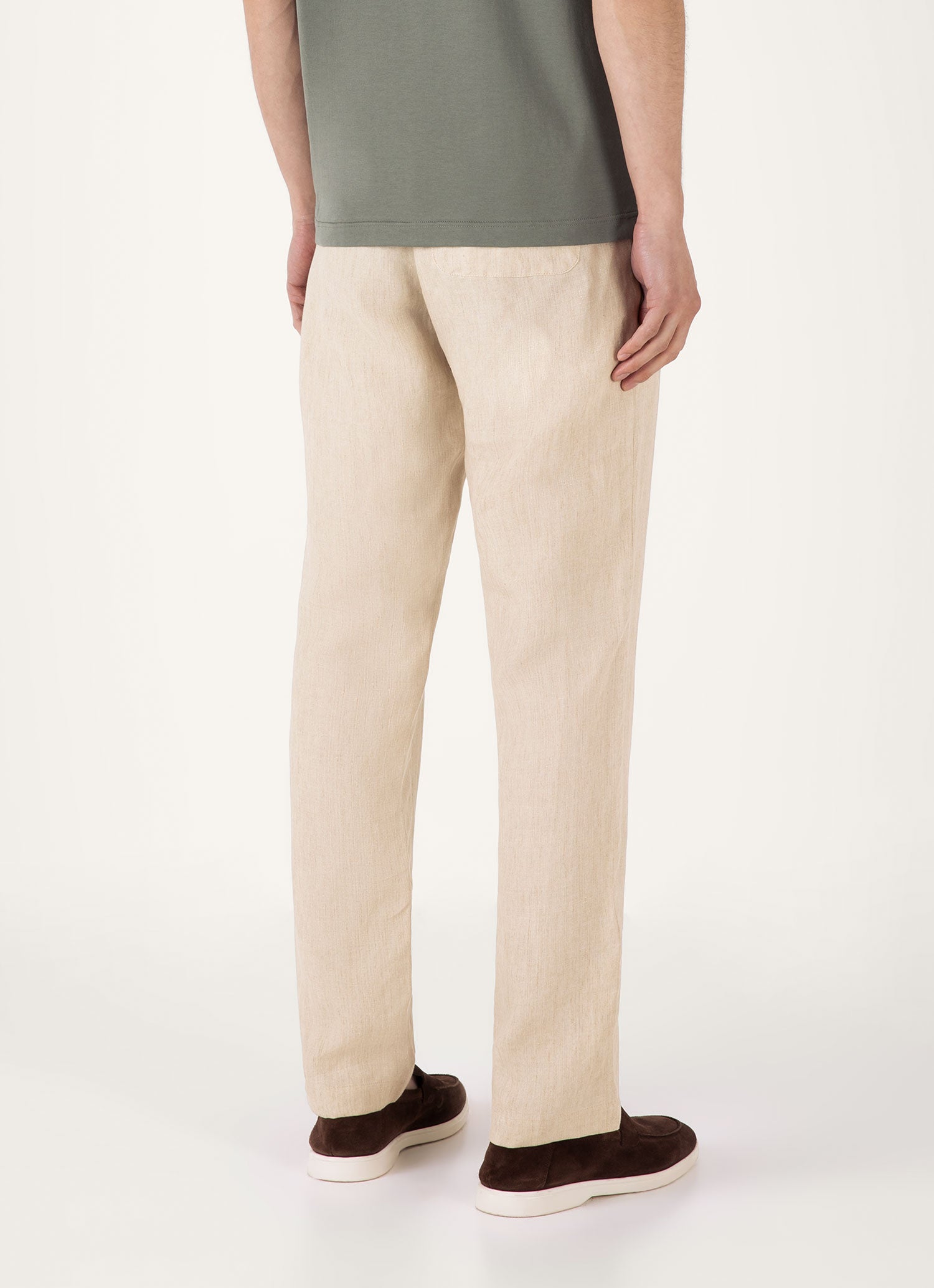 Men's Linen Drawstring Trouser in Light Sand