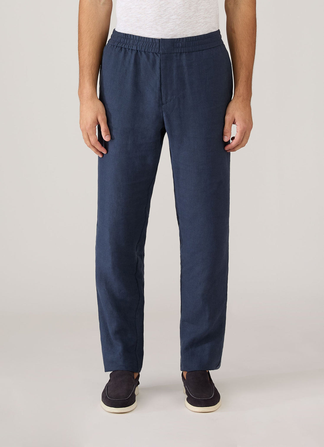 Men's Linen Drawstring Trouser in Light Navy