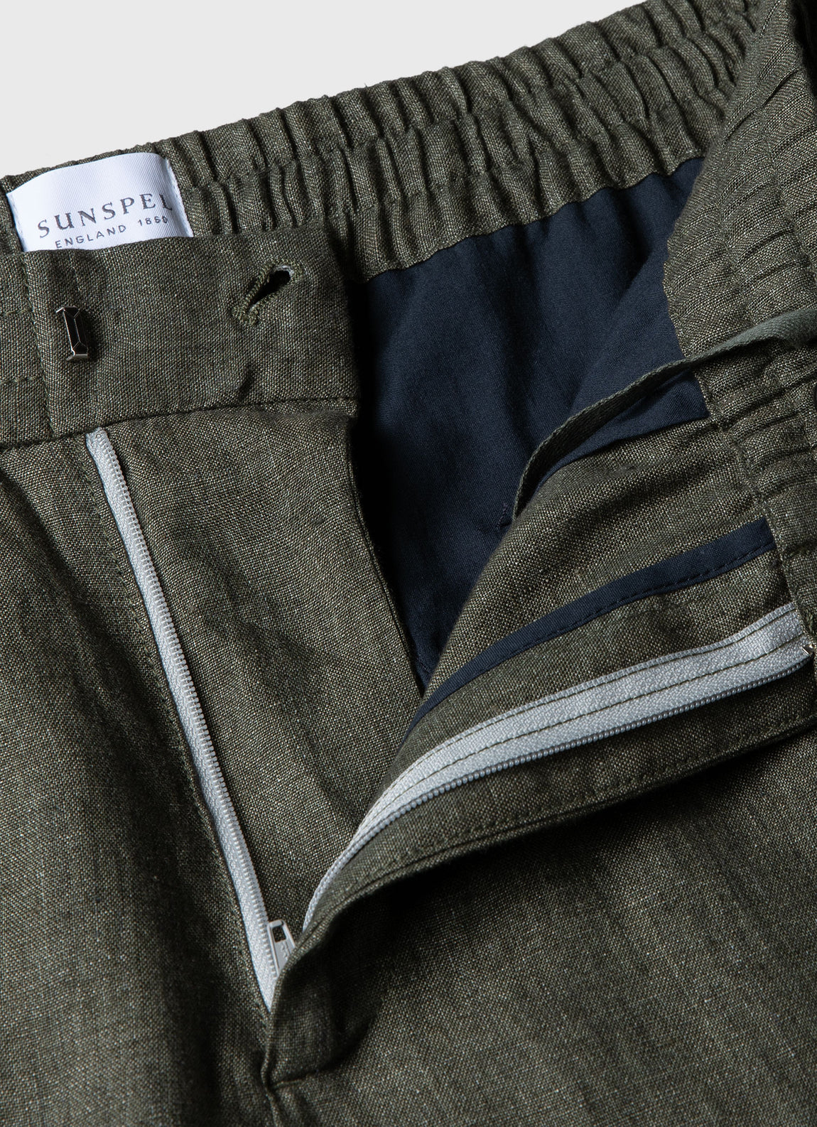 Men's Linen Drawstring Trouser in Light Khaki