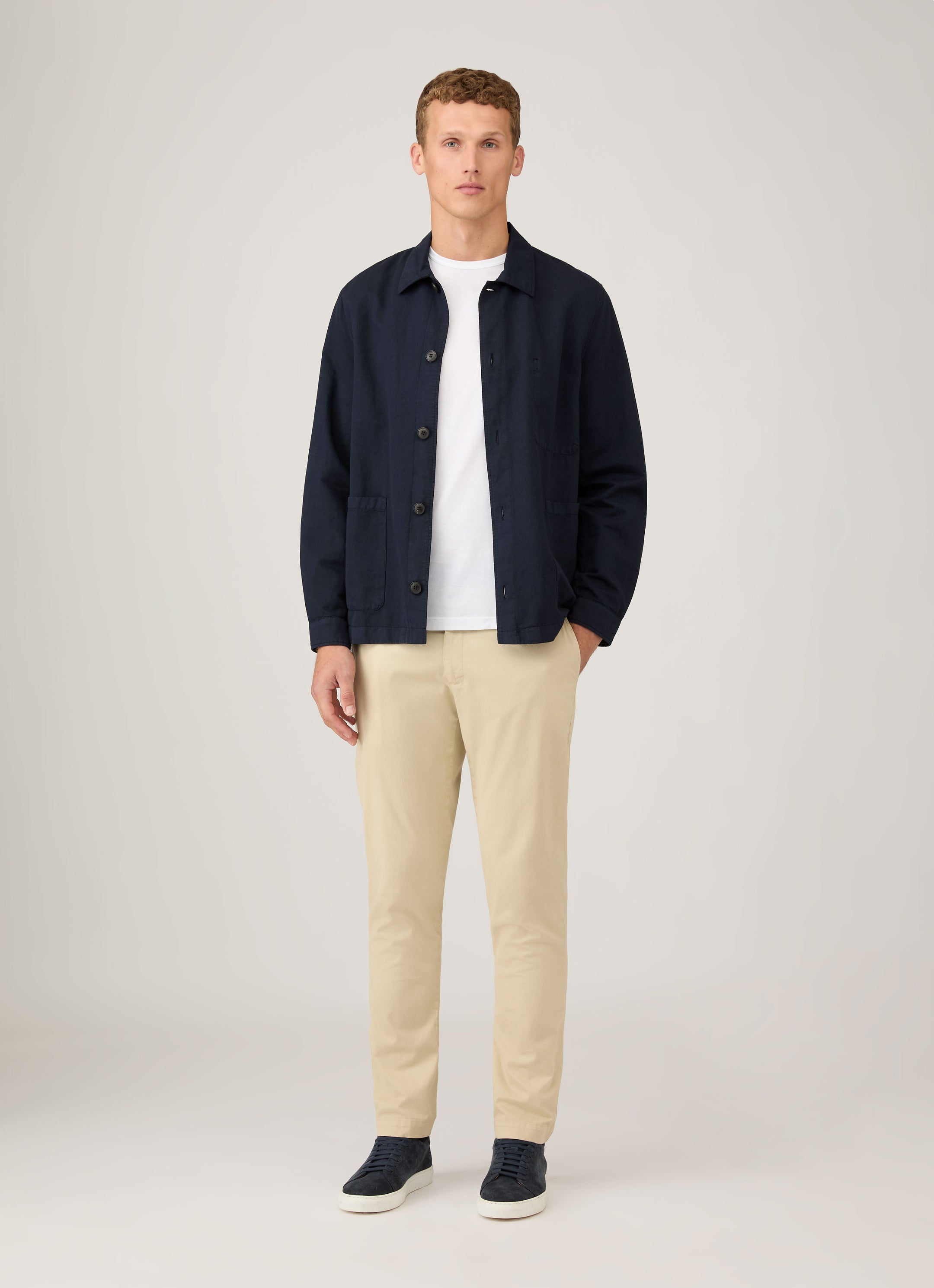 Men's Slim Fit Chino in Light Stone