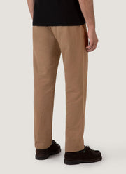Men's Cotton Linen Trouser in Dark Tan