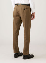 Men's Cotton Linen Trouser in Dark Cedar