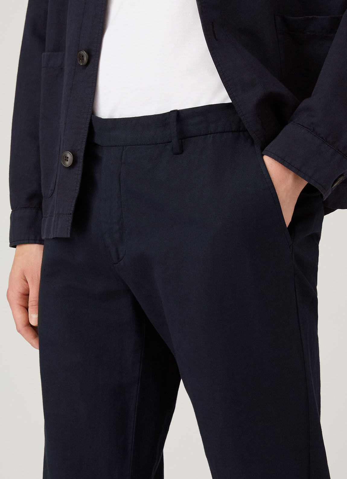 Men's Cotton Linen Trouser in Navy