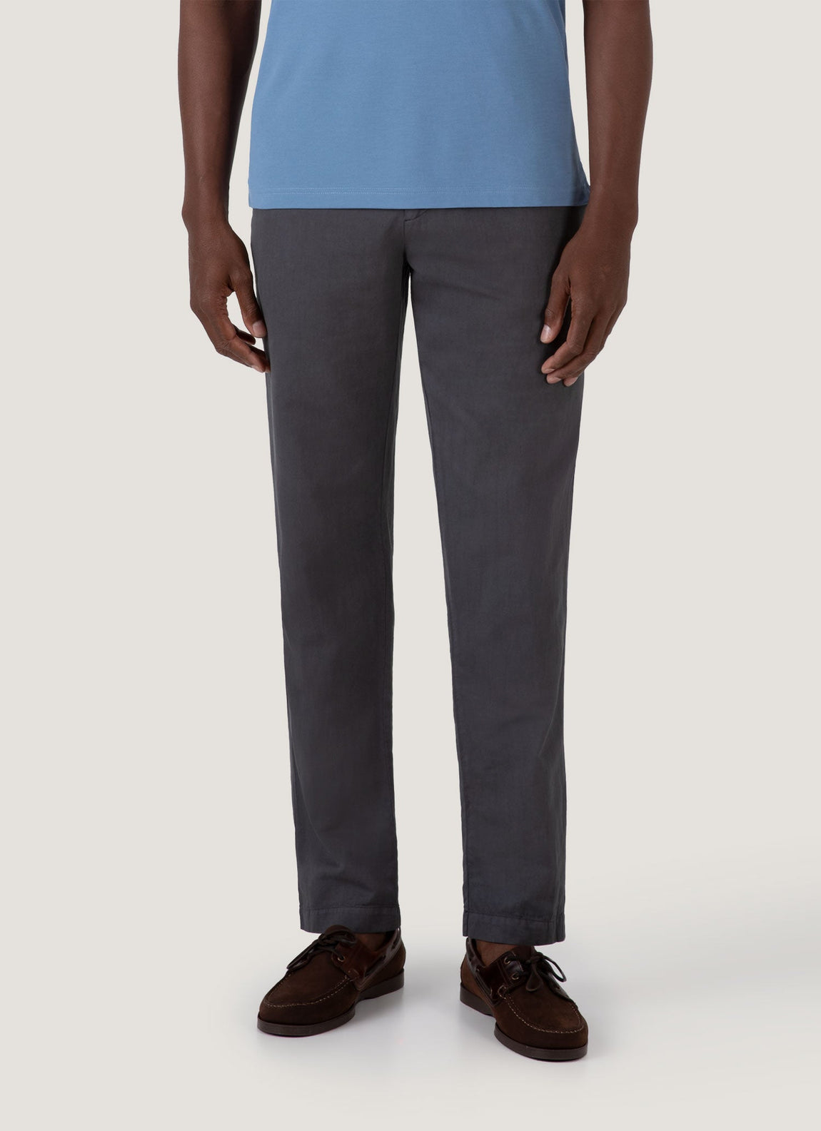 Men's Cotton Linen Trouser in Charcoal