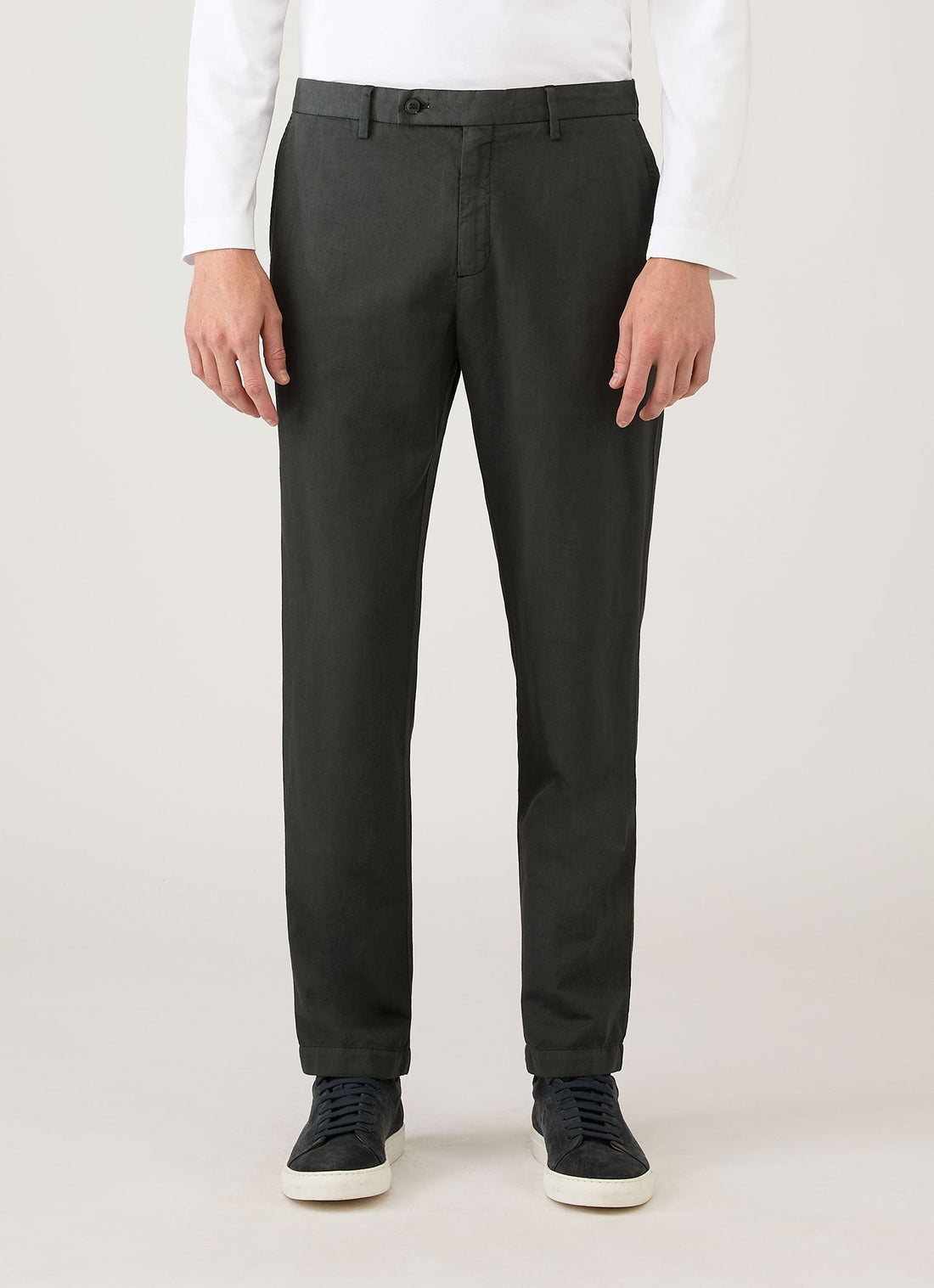 Men's Cotton Linen Trouser in Charcoal