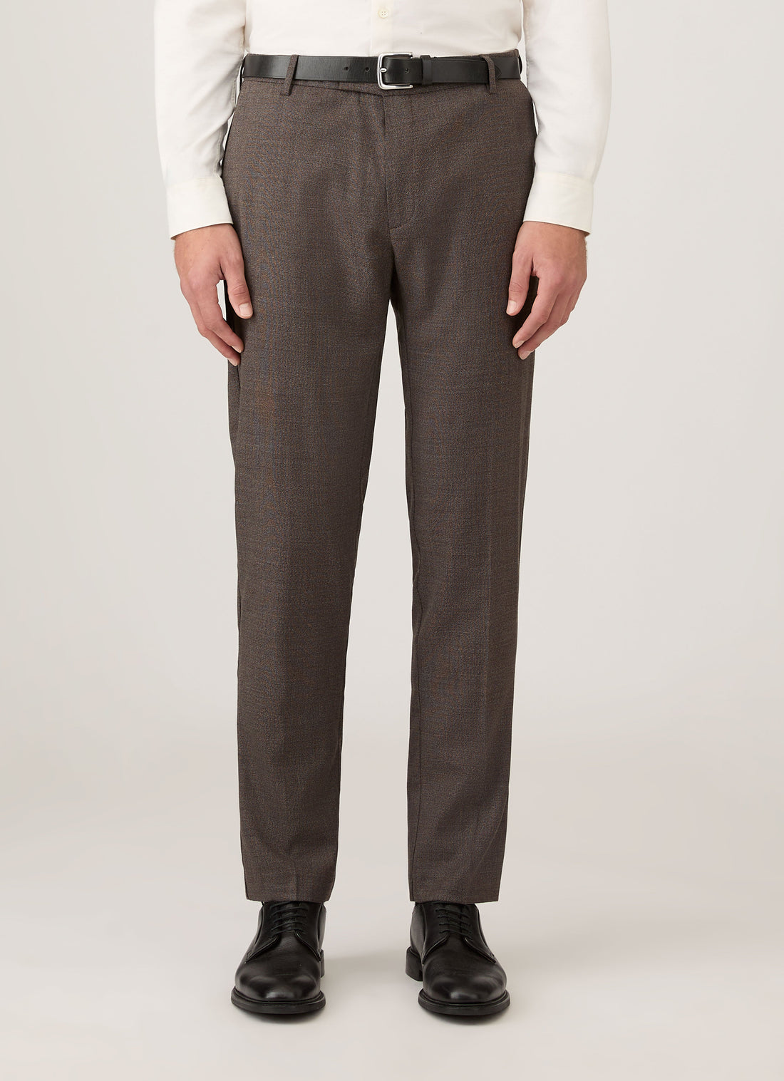 Men's Lightweight Travel Wool Trouser in Light Coffee Melange