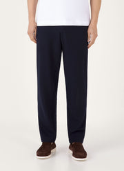 Men's Seersucker Wool Trouser in Navy