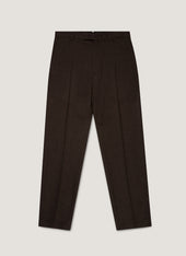 Men's Textured Wool Trouser in Truffle
