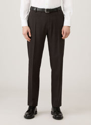 Men's Textured Wool Trouser in Truffle