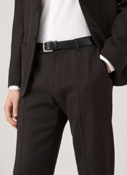 Men's Textured Wool Trouser in Truffle