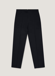 Men's Textured Wool Trouser in Navy