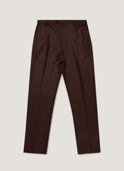 Men's Boiled Wool Trouser in Truffle