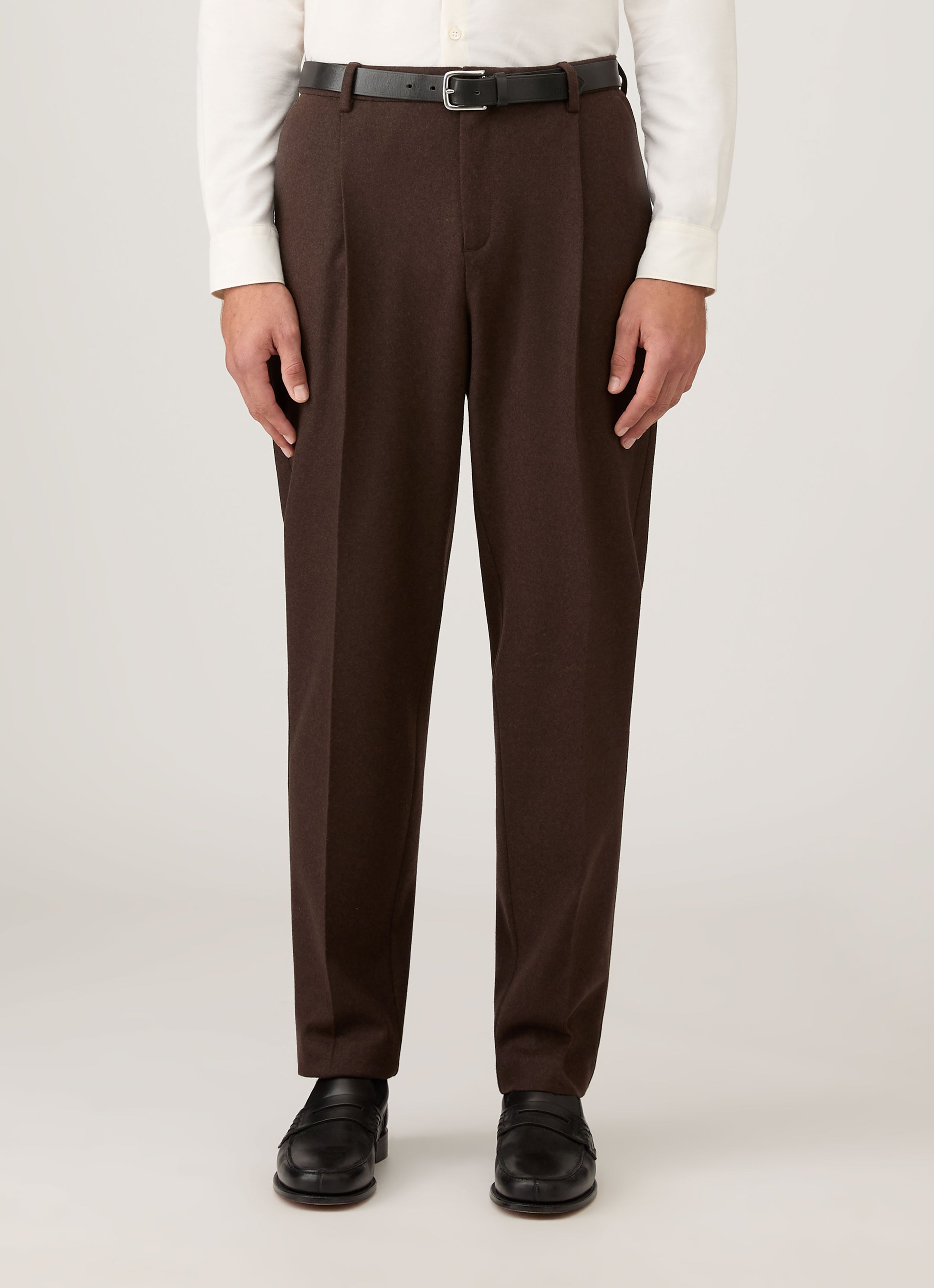 Men's Boiled Wool Trouser in Truffle