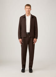 Men's Boiled Wool Trouser in Truffle