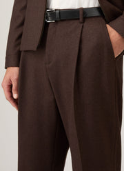 Men's Boiled Wool Trouser in Truffle