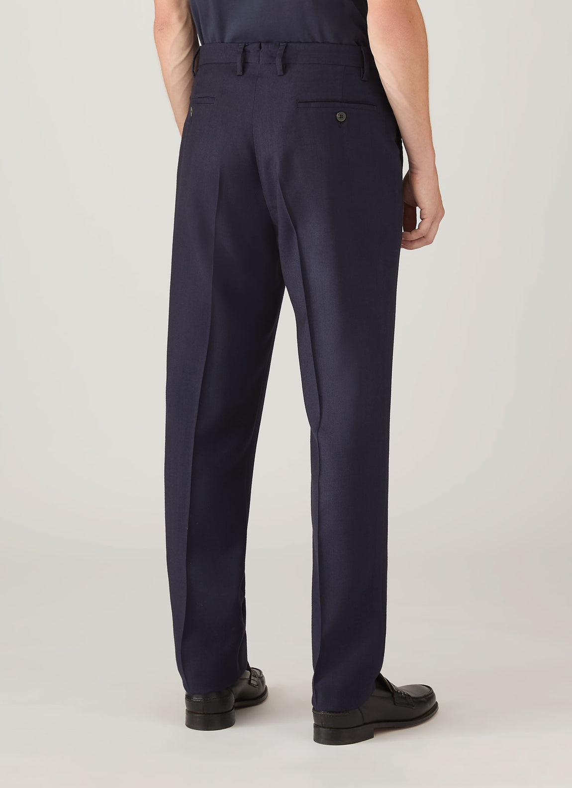 Men's Pleated Wool Twill Trouser in Navy