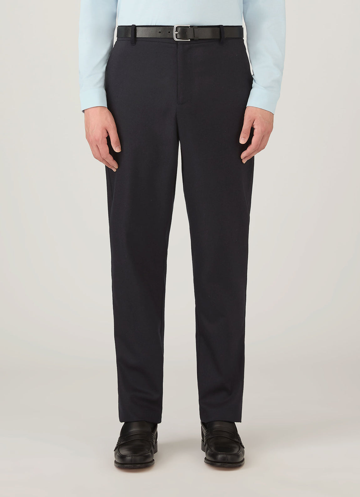 Men's Wool Cashmere Flannel Trouser in Navy