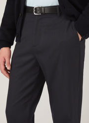 Men's Wool Cashmere Flannel Trouser in Navy