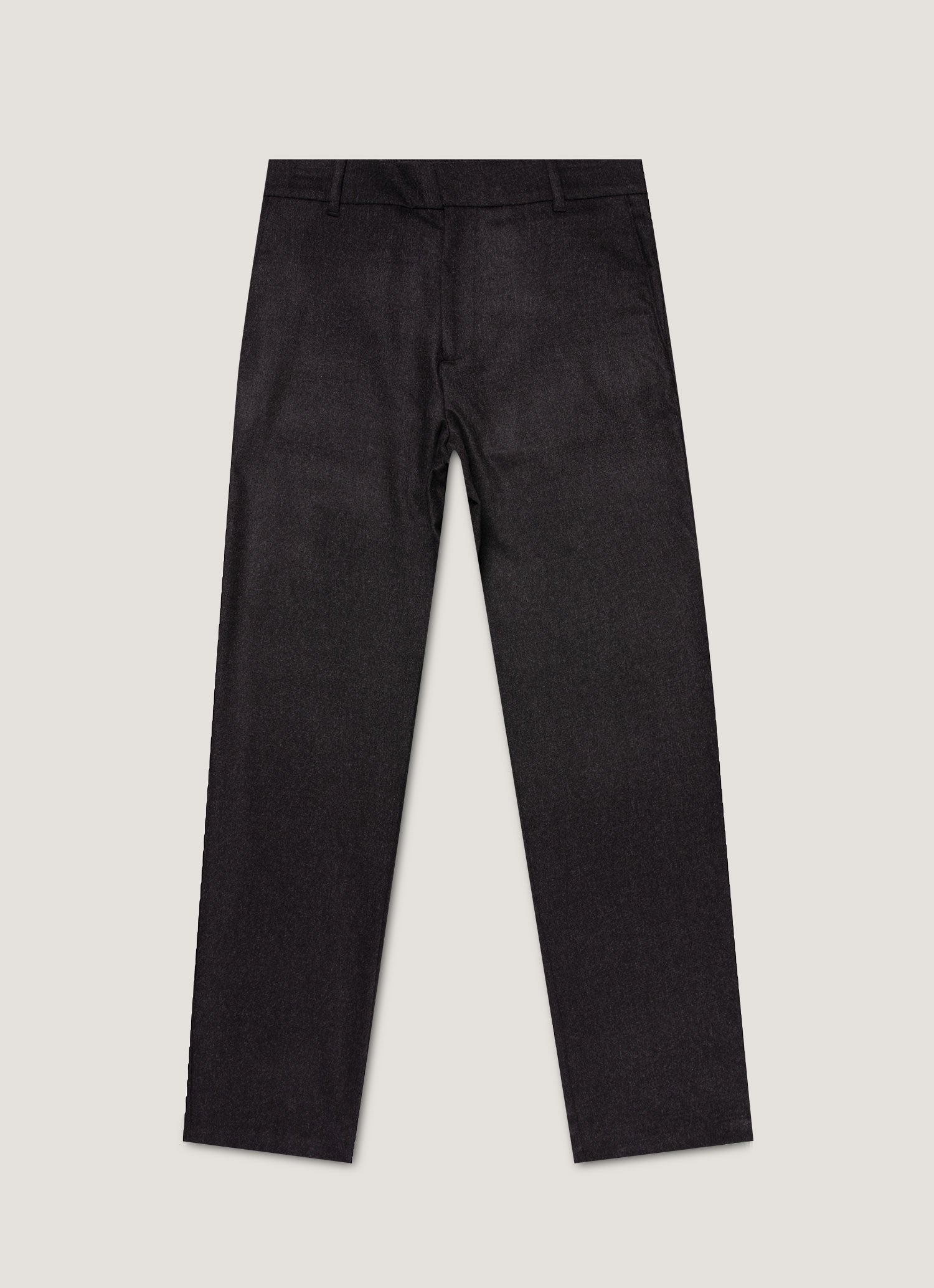 Men's Wool Cashmere Flannel Trouser in Charcoal Melange | Sunspel
