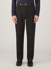 Men's Wool Cashmere Flannel Trouser in Charcoal Melange