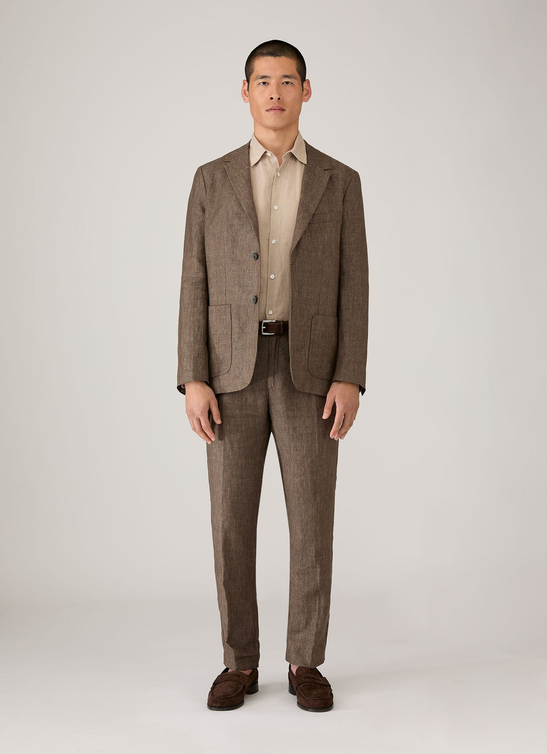 Men's Linen Trouser in Dark Walnut