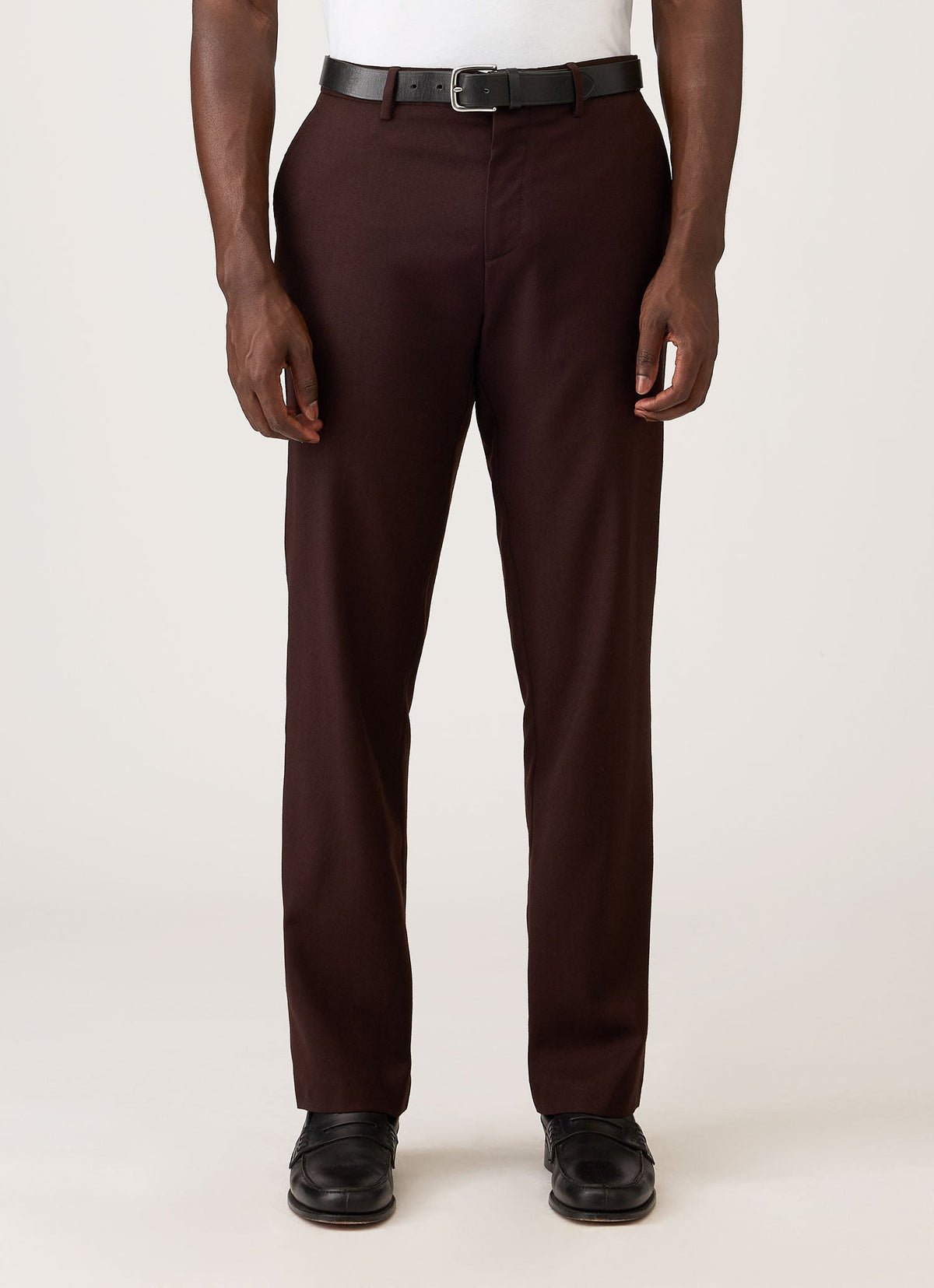 Men's Wool Twill Trouser in Dark Chocolate