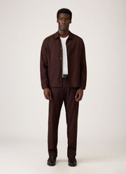 Men's Wool Twill Trouser in Dark Chocolate