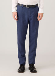 Men's Linen Trouser in Light Navy