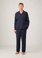 Men's Cotton Flannel Pyjama Trouser in Navy