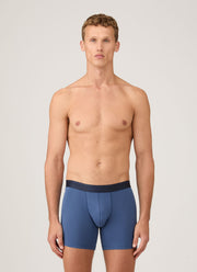 Men's Stretch Cotton Boxer Briefs in Atlantic Blue