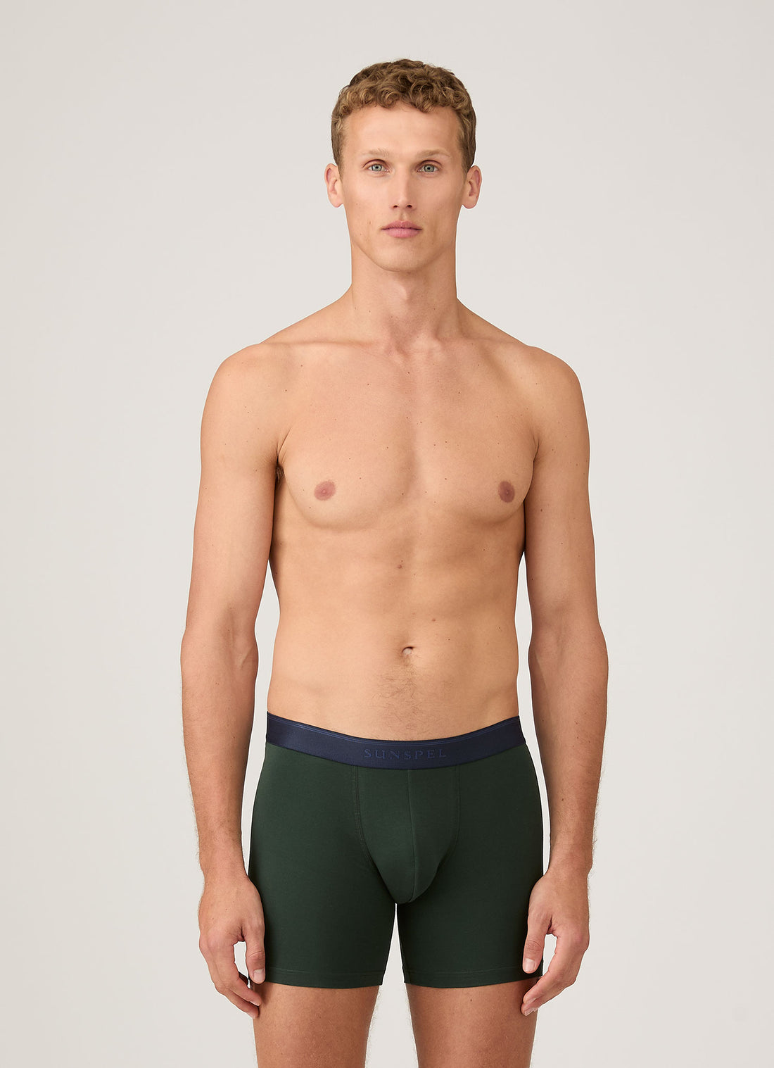 Men's Stretch Cotton Boxer Briefs in Seaweed