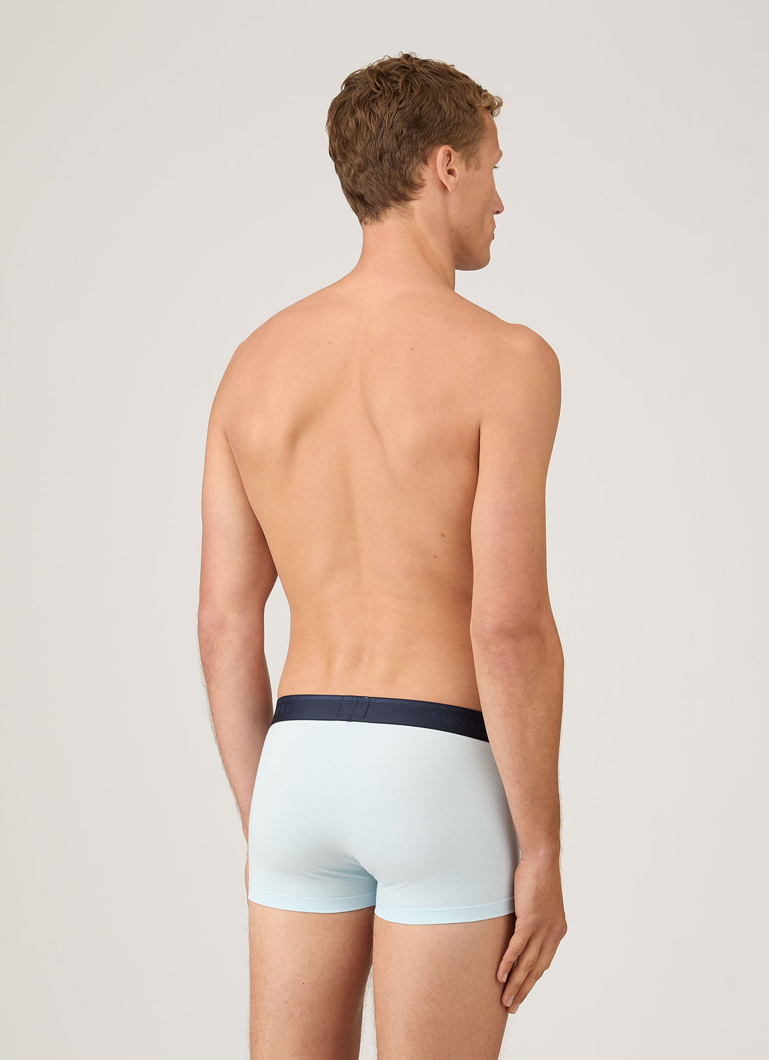 Men's Stretch Cotton Trunks in Light Blue