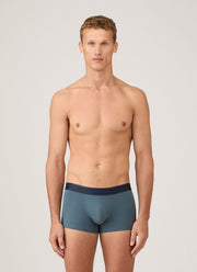 Men's Stretch Cotton Trunks in Dark Petrol