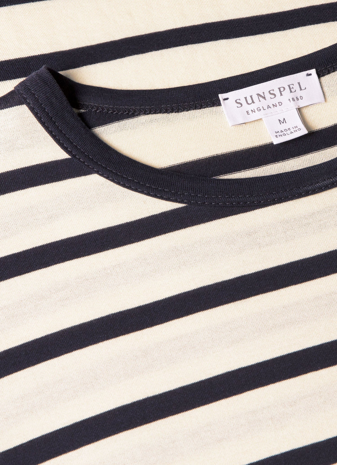Men's Classic T-shirt in Ecru/Navy Breton Stripe