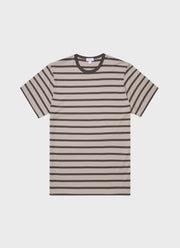 Men's Classic T-shirt in Ash Grey/Charcoal Breton Stripe