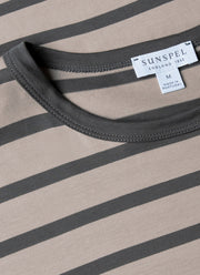 Men's Classic T-shirt in Ash Grey/Charcoal Breton Stripe