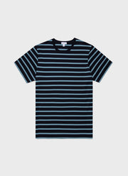 Men's Classic T-shirt in Navy/Como Blue Breton Stripe