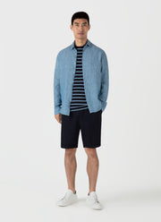 Men's Classic T-shirt in Navy/Como Blue Breton Stripe