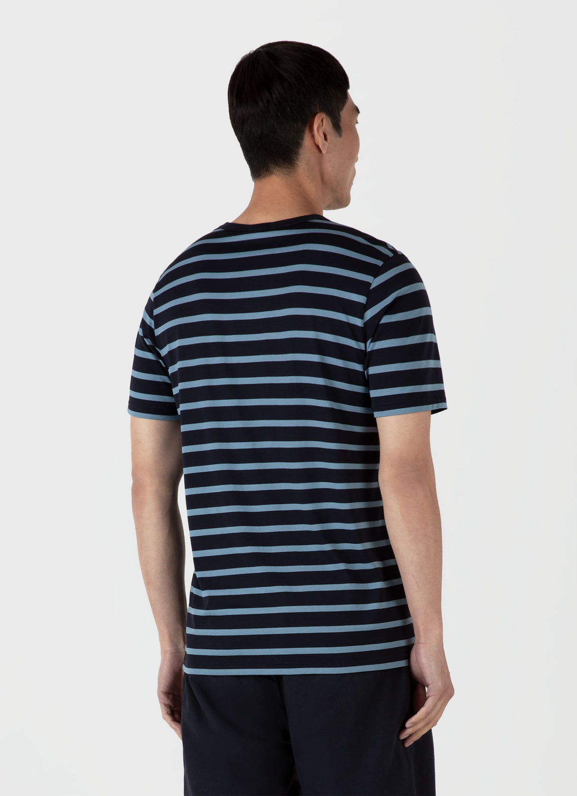 Men's Classic T-shirt in Navy/Como Blue Breton Stripe